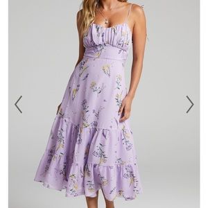 SHOWPO Lavender Midi Floral Dress Sz 8/Large